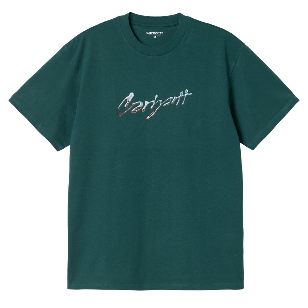 Drip Script T-Shirt - Malachite