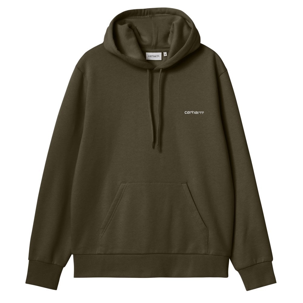 Hooded Script Embroidery Sweatshirt - Cypress/Wht