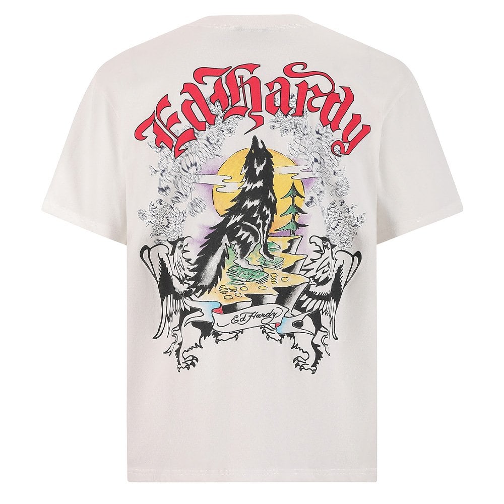Don Wolf Eagle Panther Relaxed T-Shirt - White