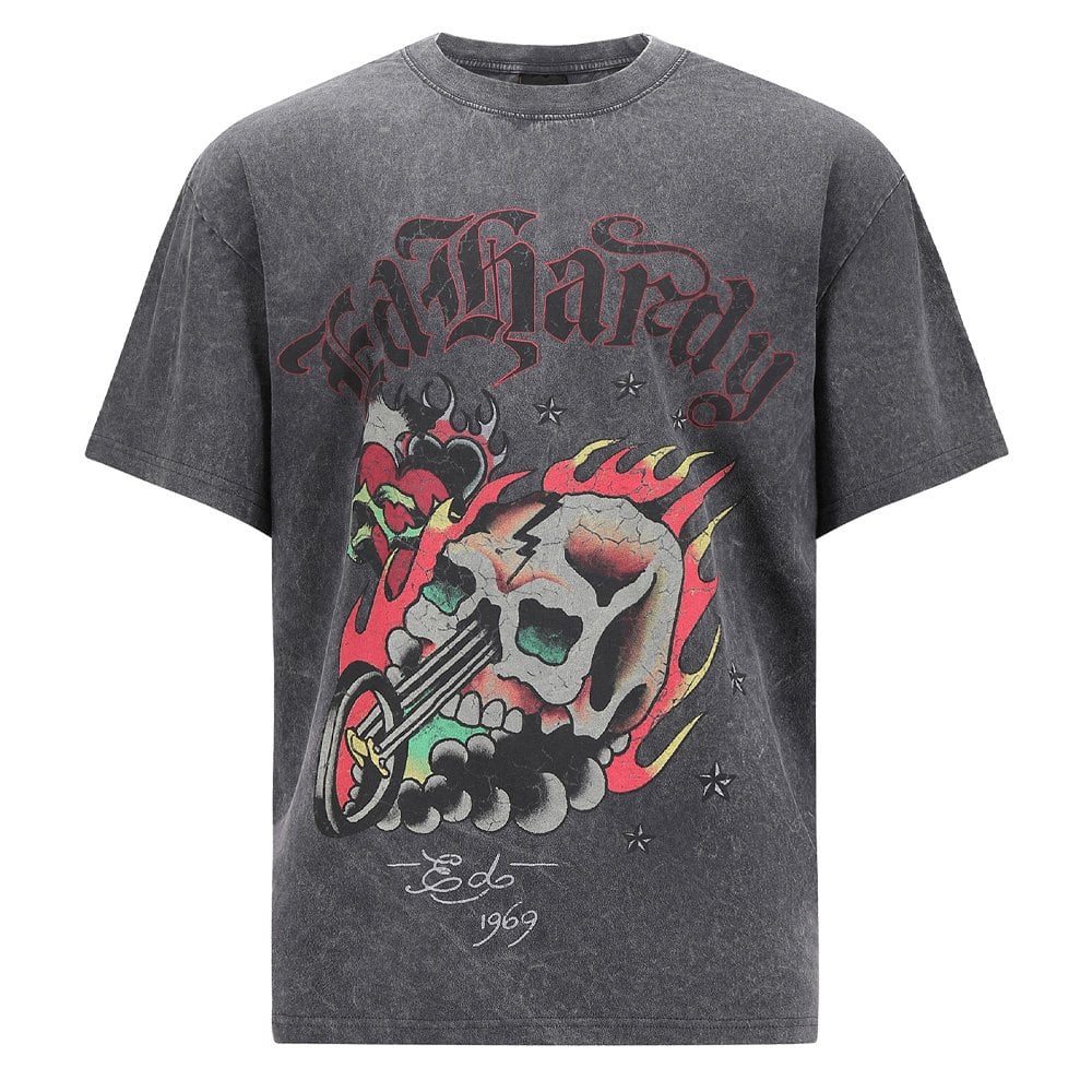 Skull Out Of Hell Relaxed T-Shirt - Charcoal