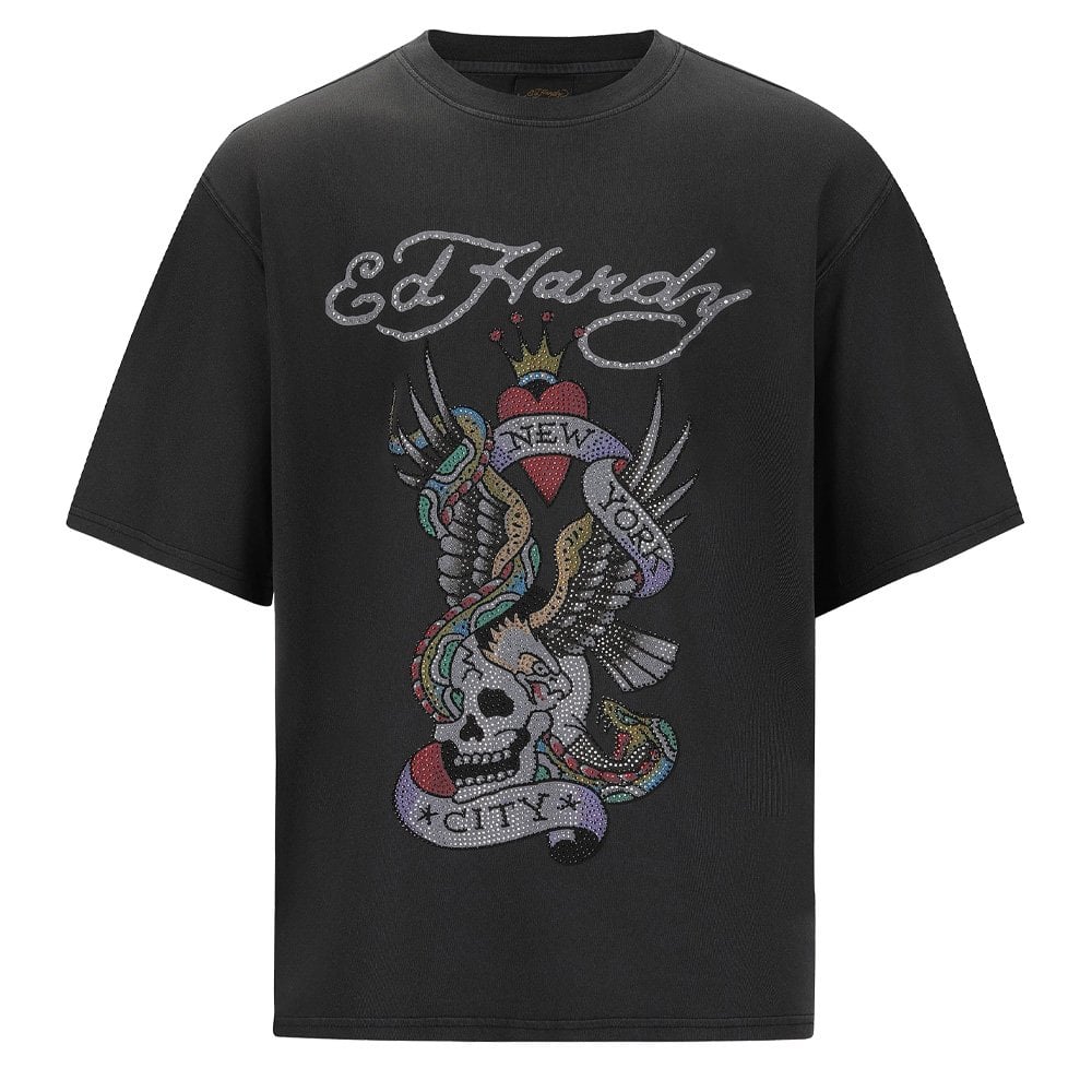 New York City Diamante T-Shirt - Black