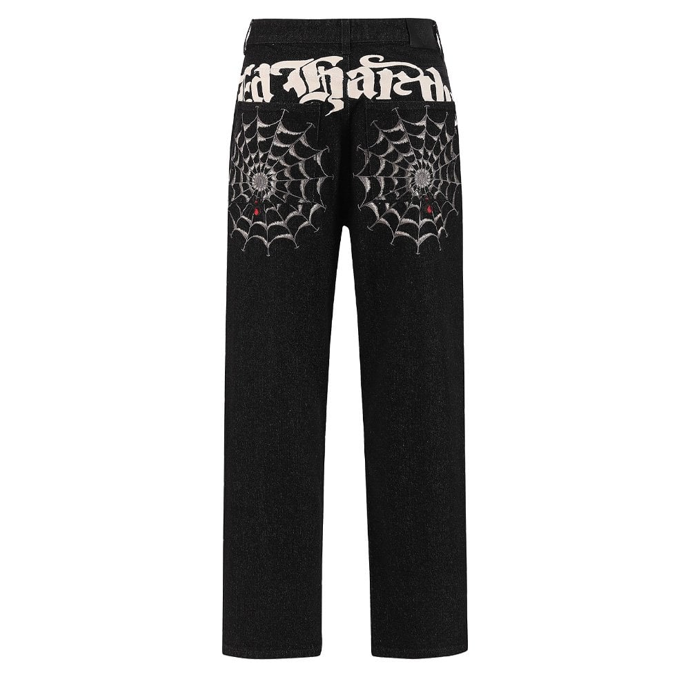 Black Widow Baggy Jeans - Grey