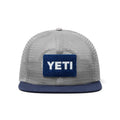 Velcro Badge Flat Brim Mesh Hat - Grey/Navy