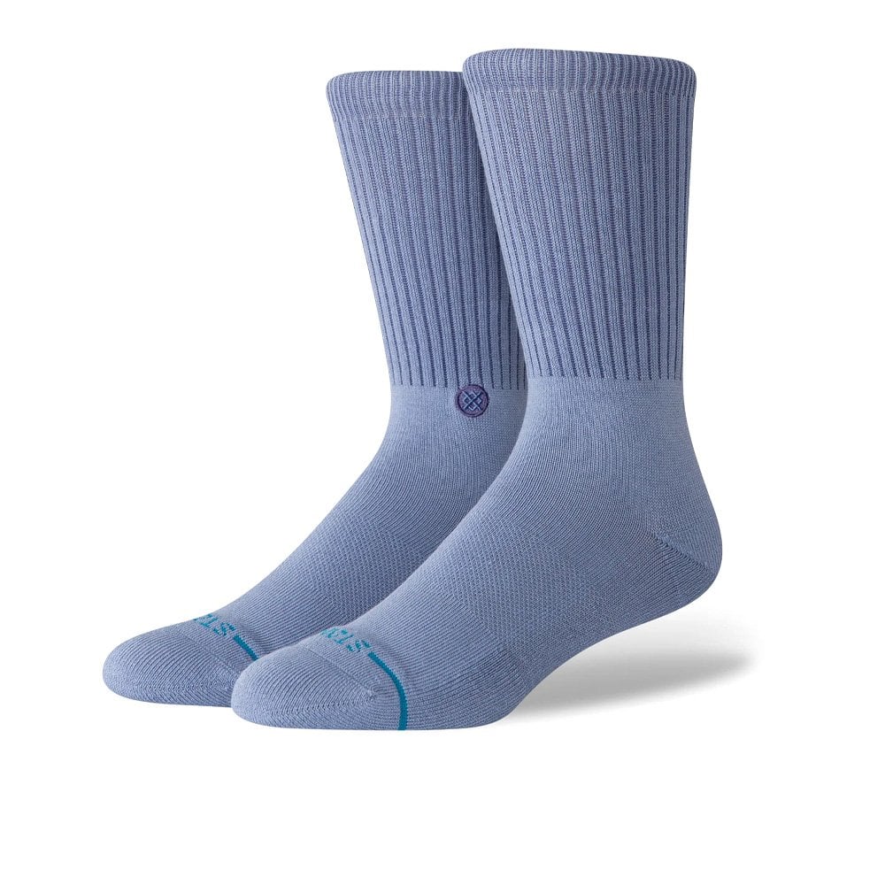 Icon Pop Crew Socks - Stone Blue