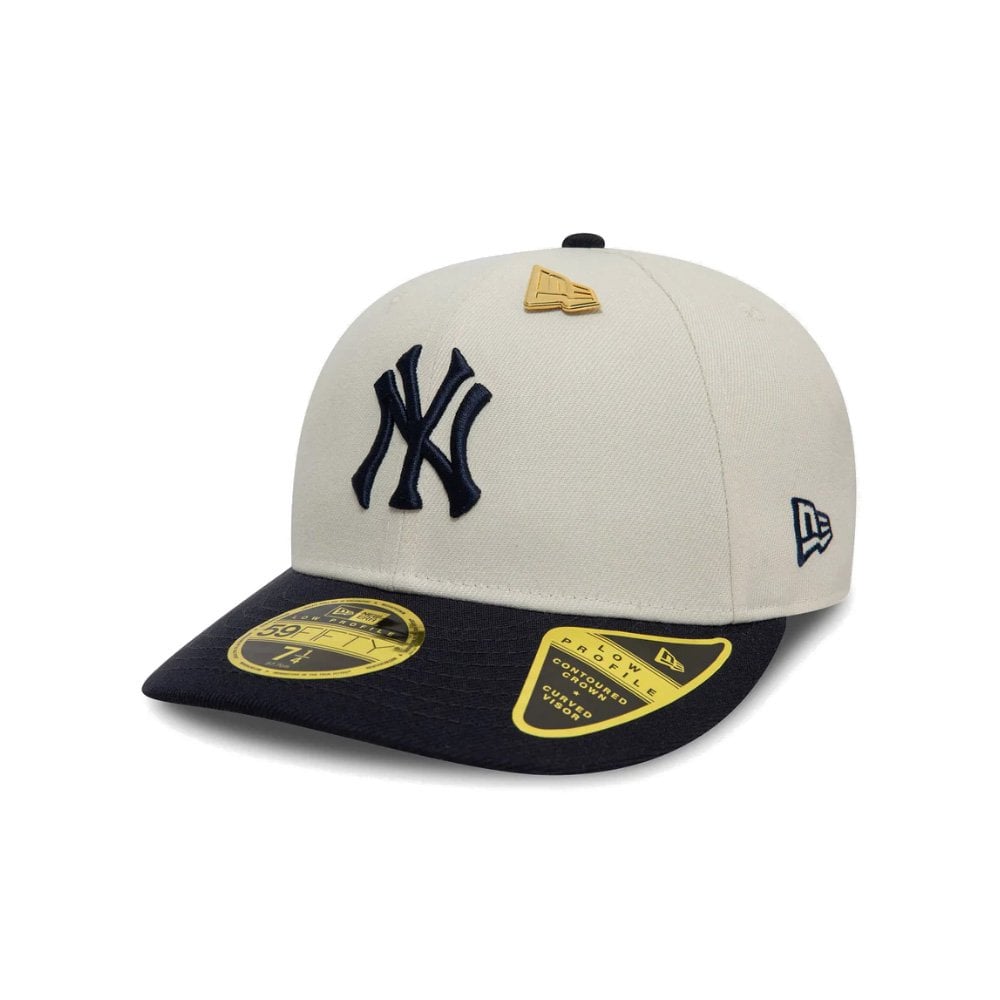 New York Yankees Pin Low Profile 59FIFTY Fitted Cap - Stone/Navy