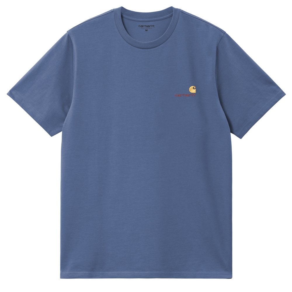 American Script Organic T-Shirt - Blue Iris