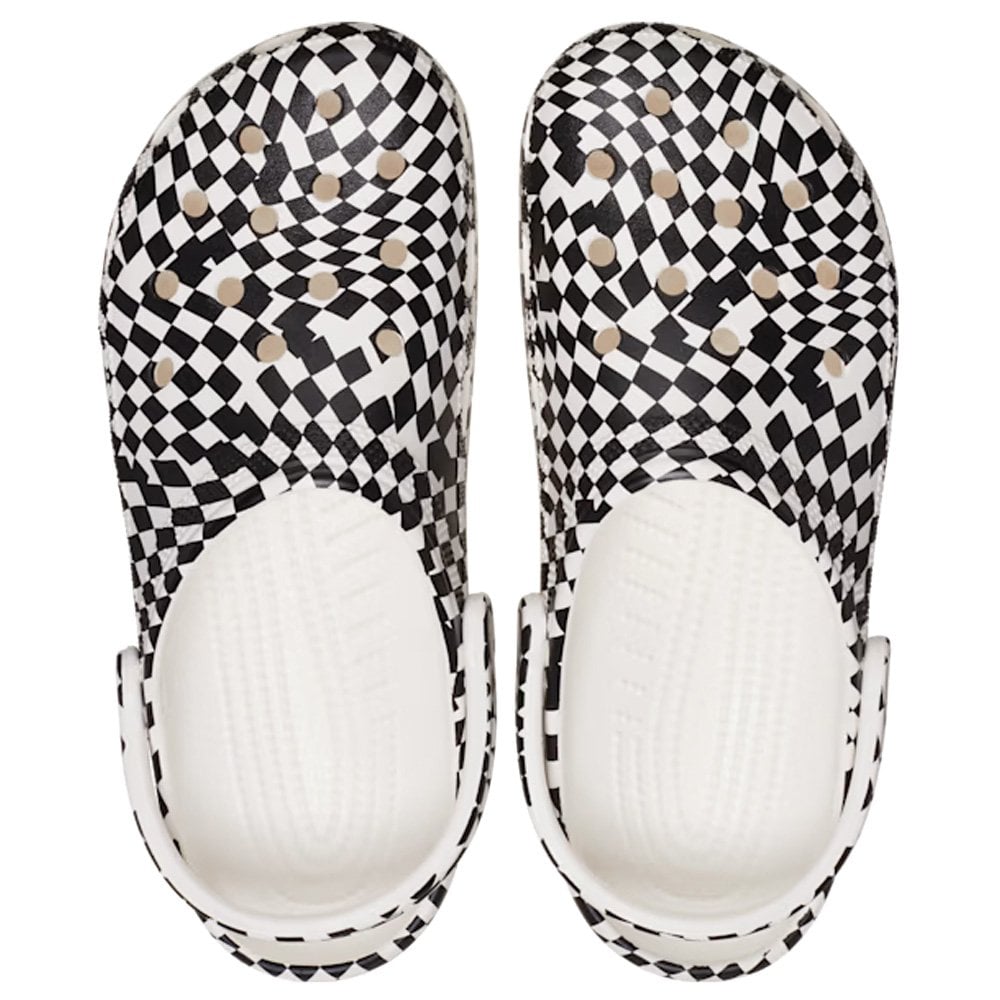 Warped Checker Clog - White/Black