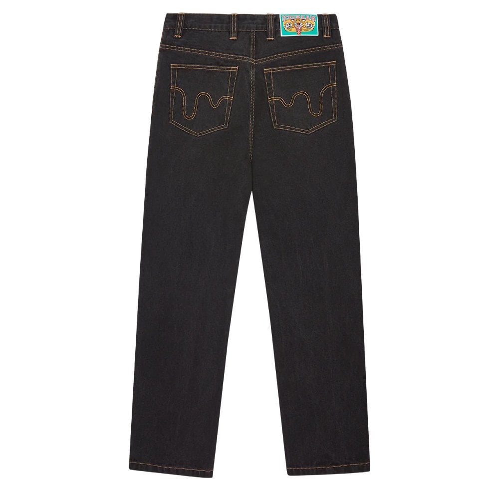 Running Dog Double Scoop Denim Pants - Black