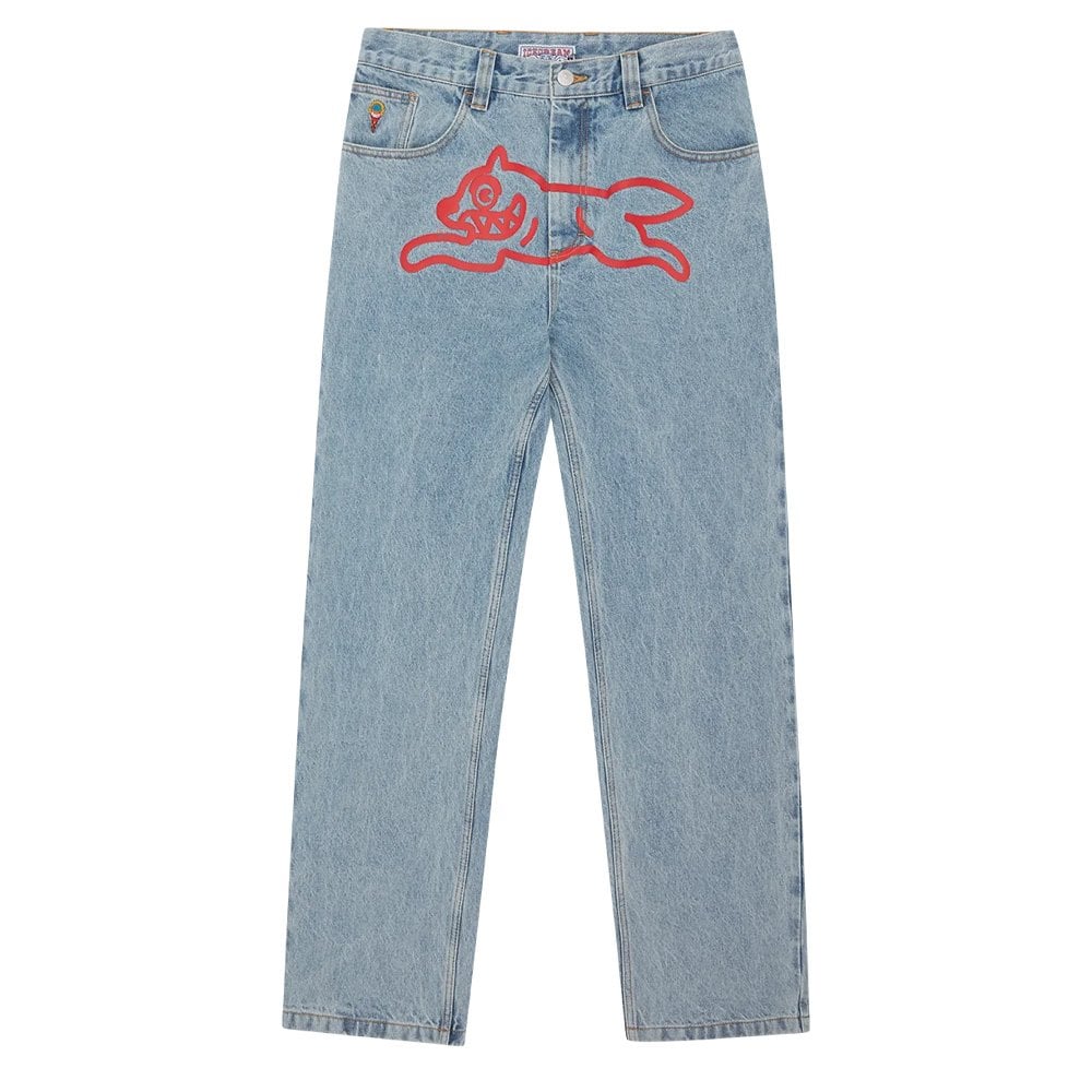 Running Dog Double Scoop Denim Pants - Light Wash