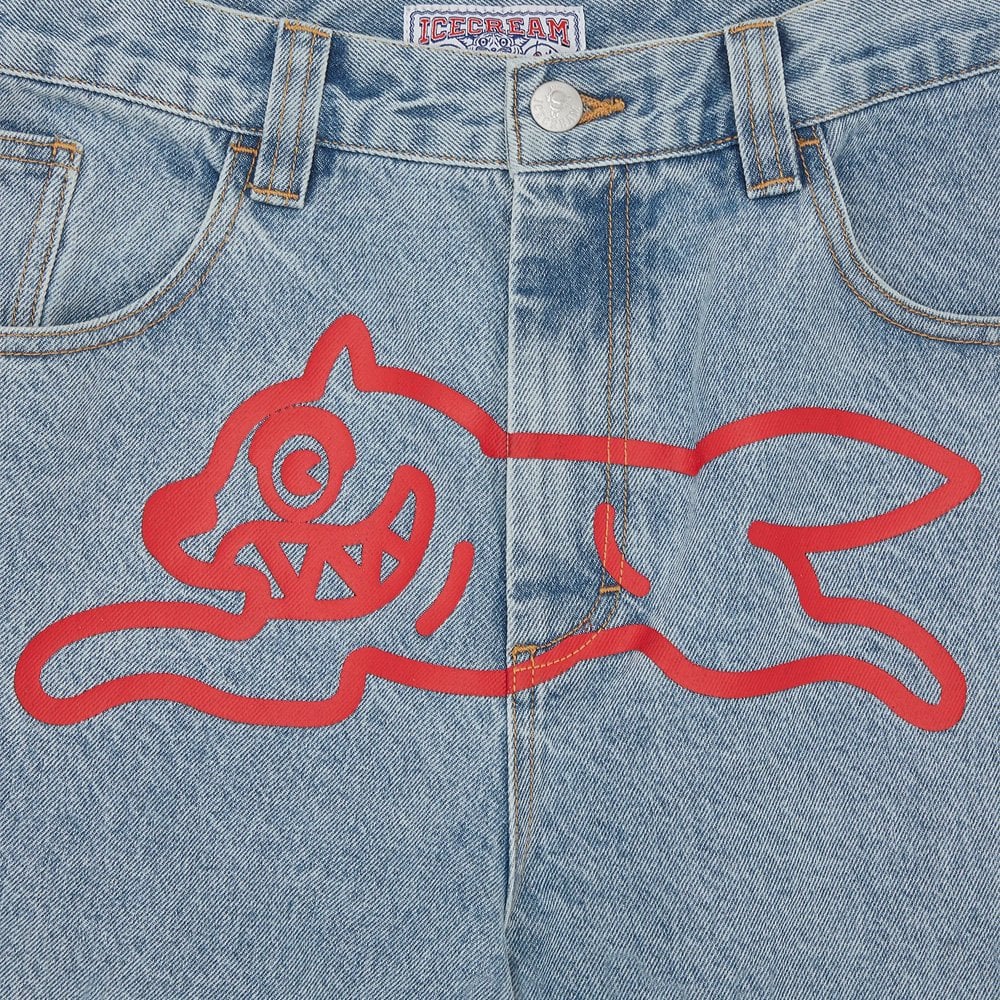 Running Dog Double Scoop Denim Pants - Light Wash