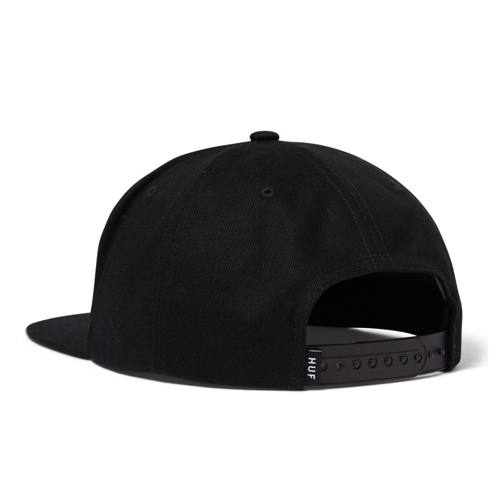 Lucky 5 Panel Snapback Cap  - Black
