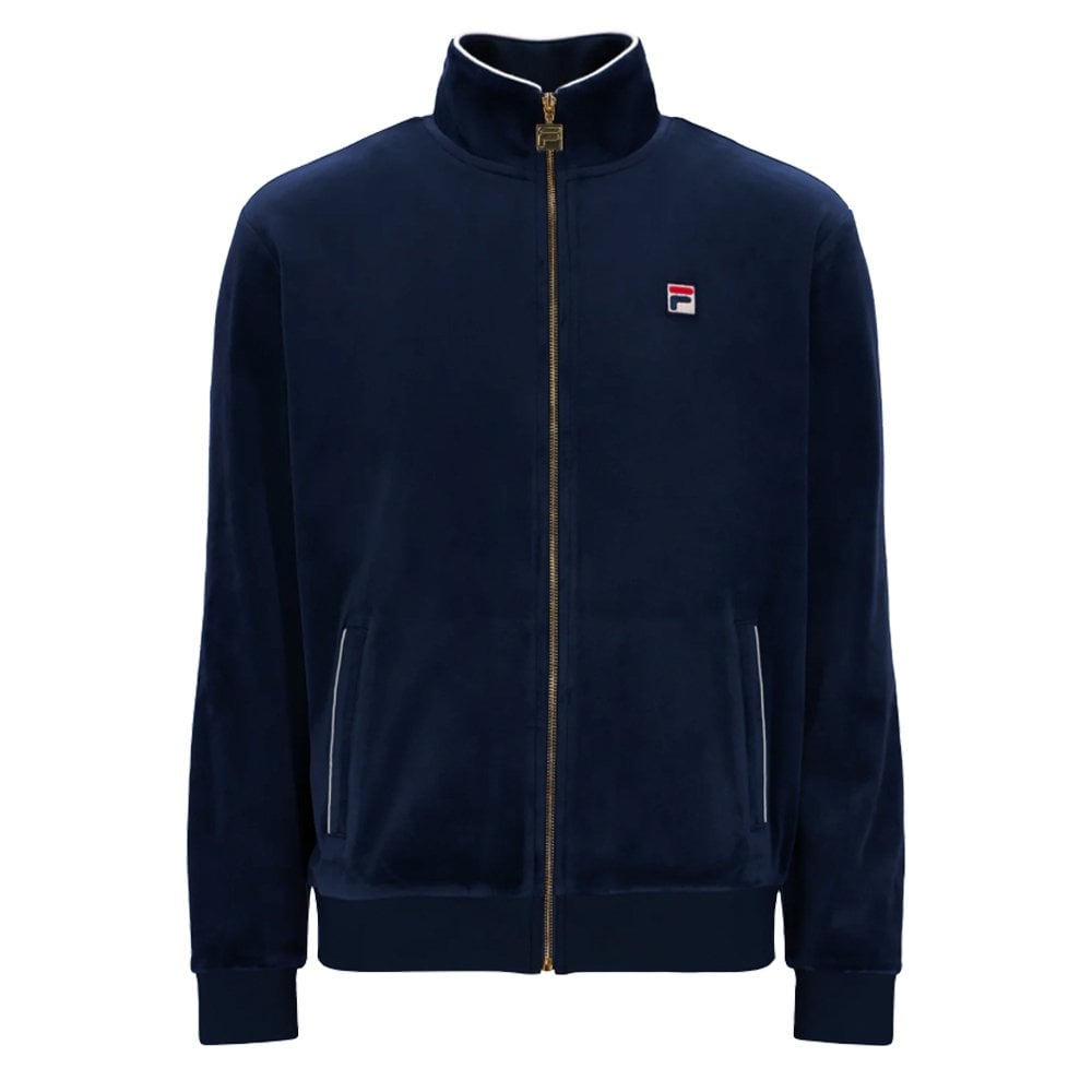 Irving Velour Track Jacket - Nvy/Gardenia