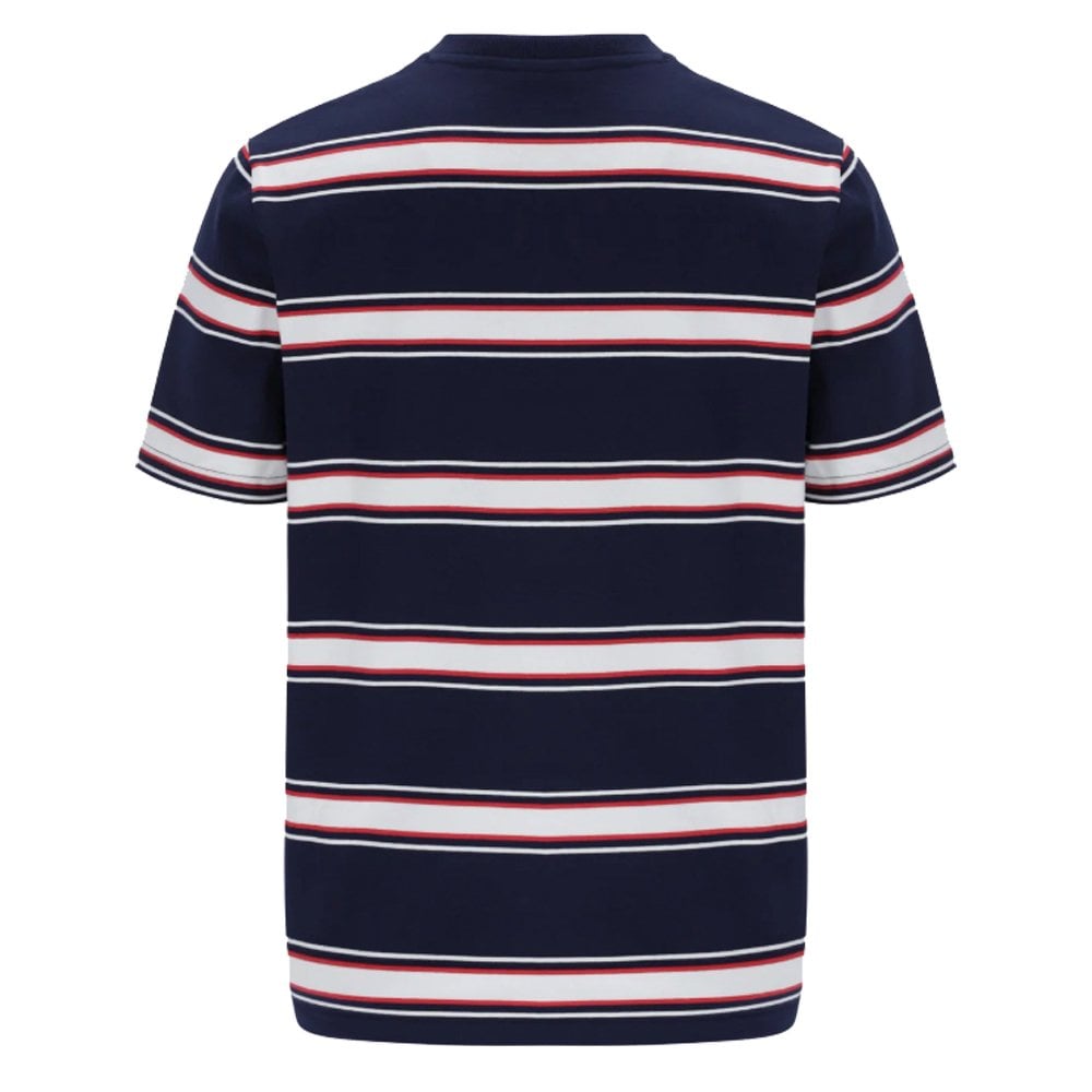 Sanders Yarn Dye Stripe T-Shirt - Navy/Wht/Red