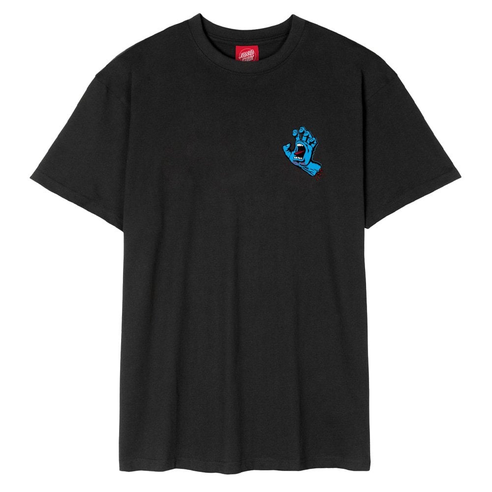 Screaming Hand Chest T-Shirt - Black