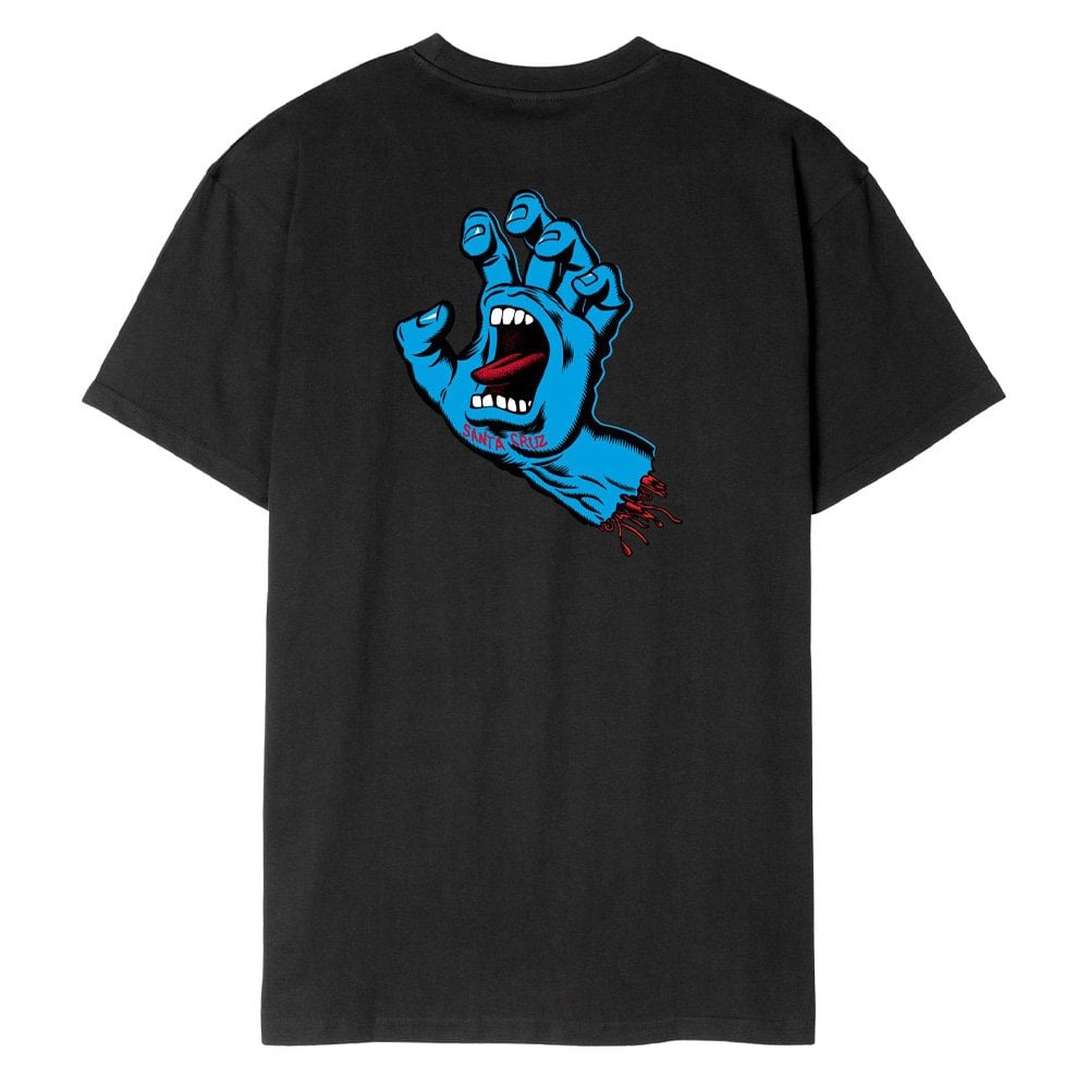 Screaming Hand Chest T-Shirt - Black
