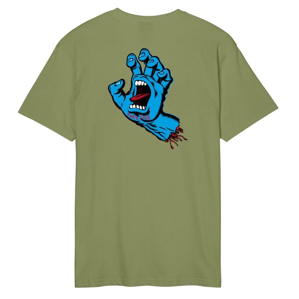 Screaming Hand Chest T-Shirt - Iguana