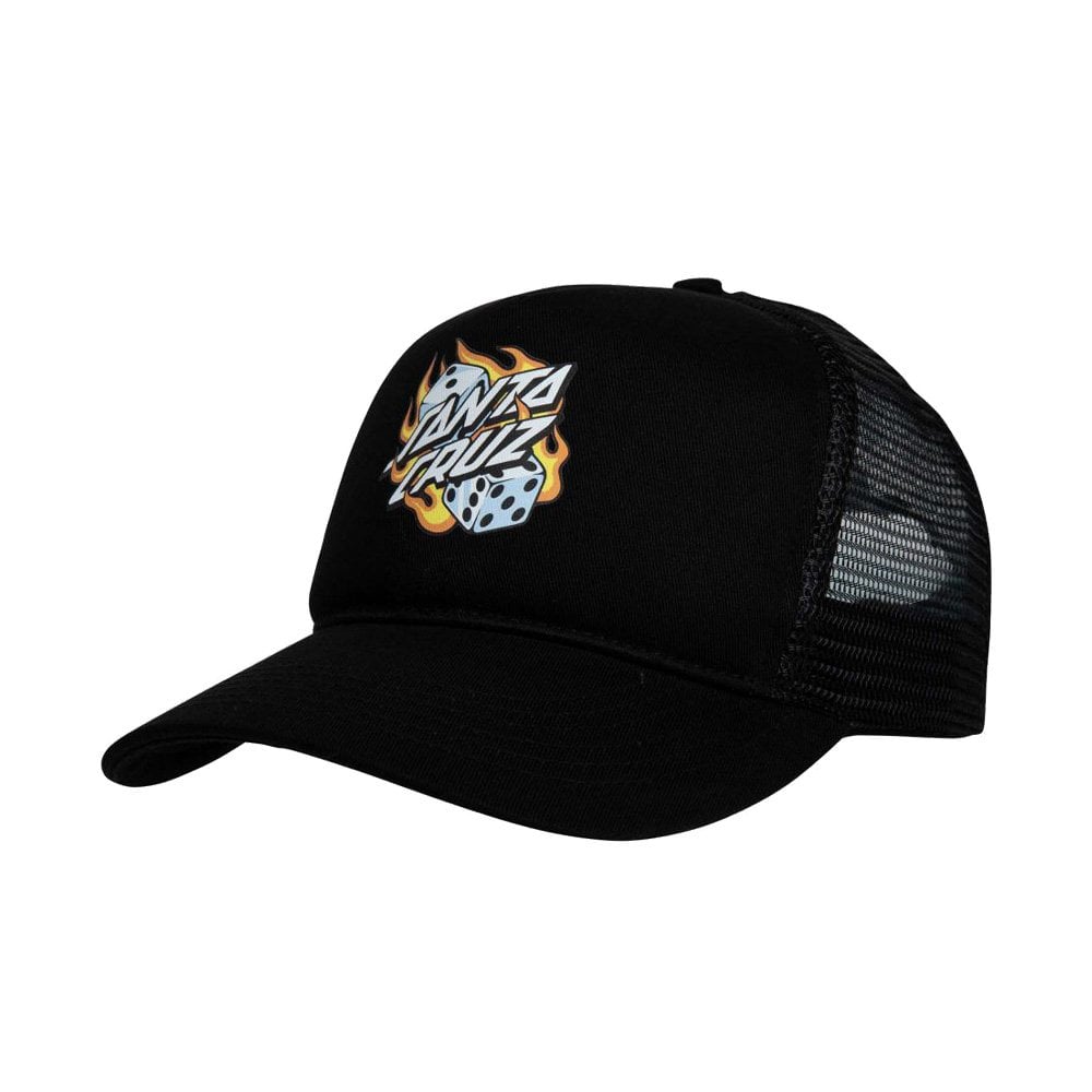 Flaming Dice Dot Meshback - Black