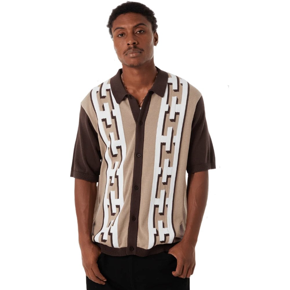 Pillar Knitted Sweater - Brown
