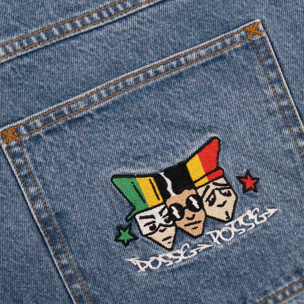3 Heads Denim Skate Pant - Mid Blue Stn