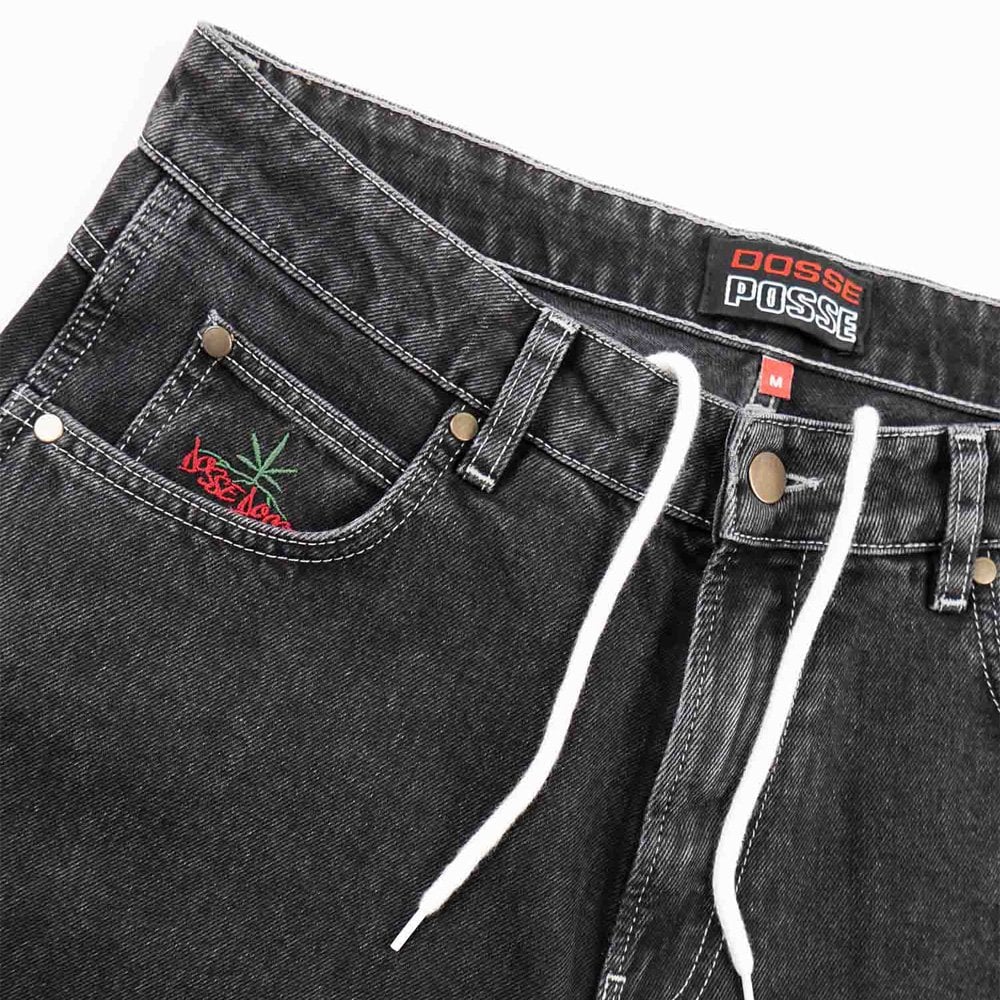 Oval Tag Denim Skate Pant - Blk Stonewsh