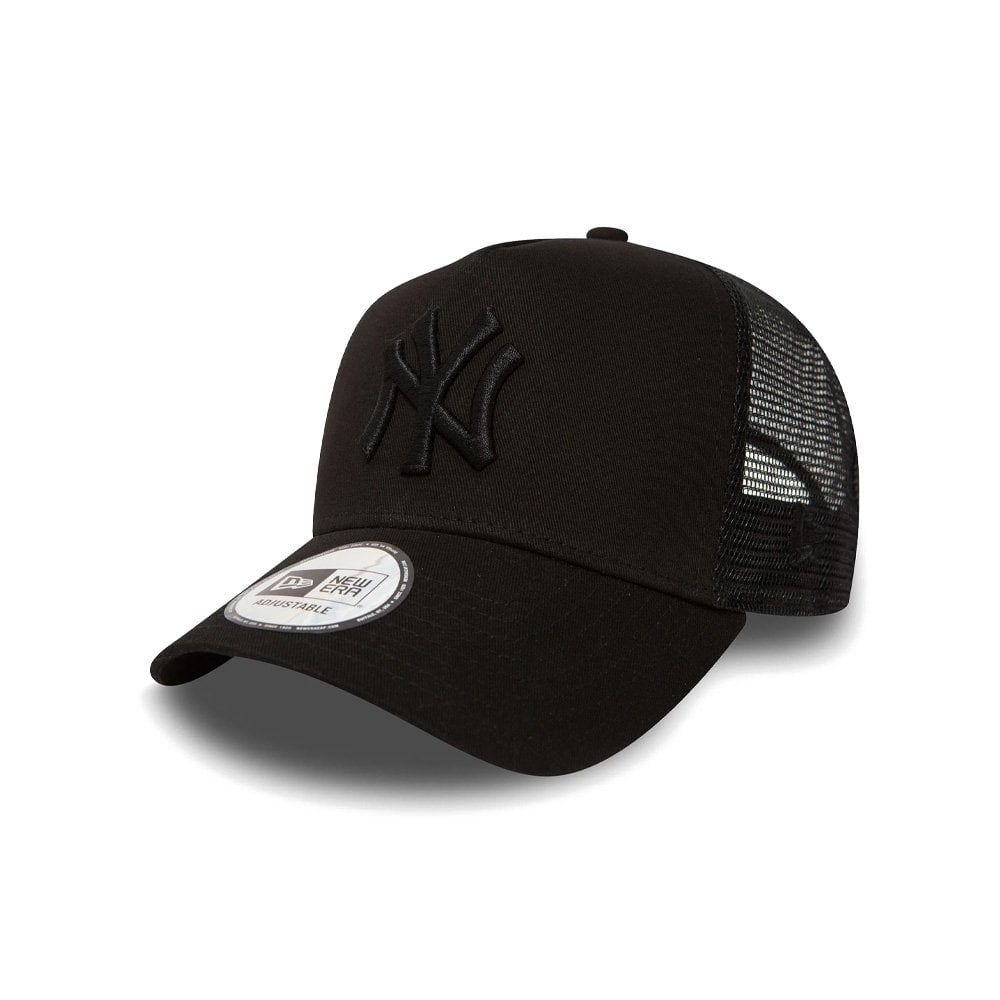 9FORTY New York Yankees Clean A-Frame Trucker Cap - Black/Black