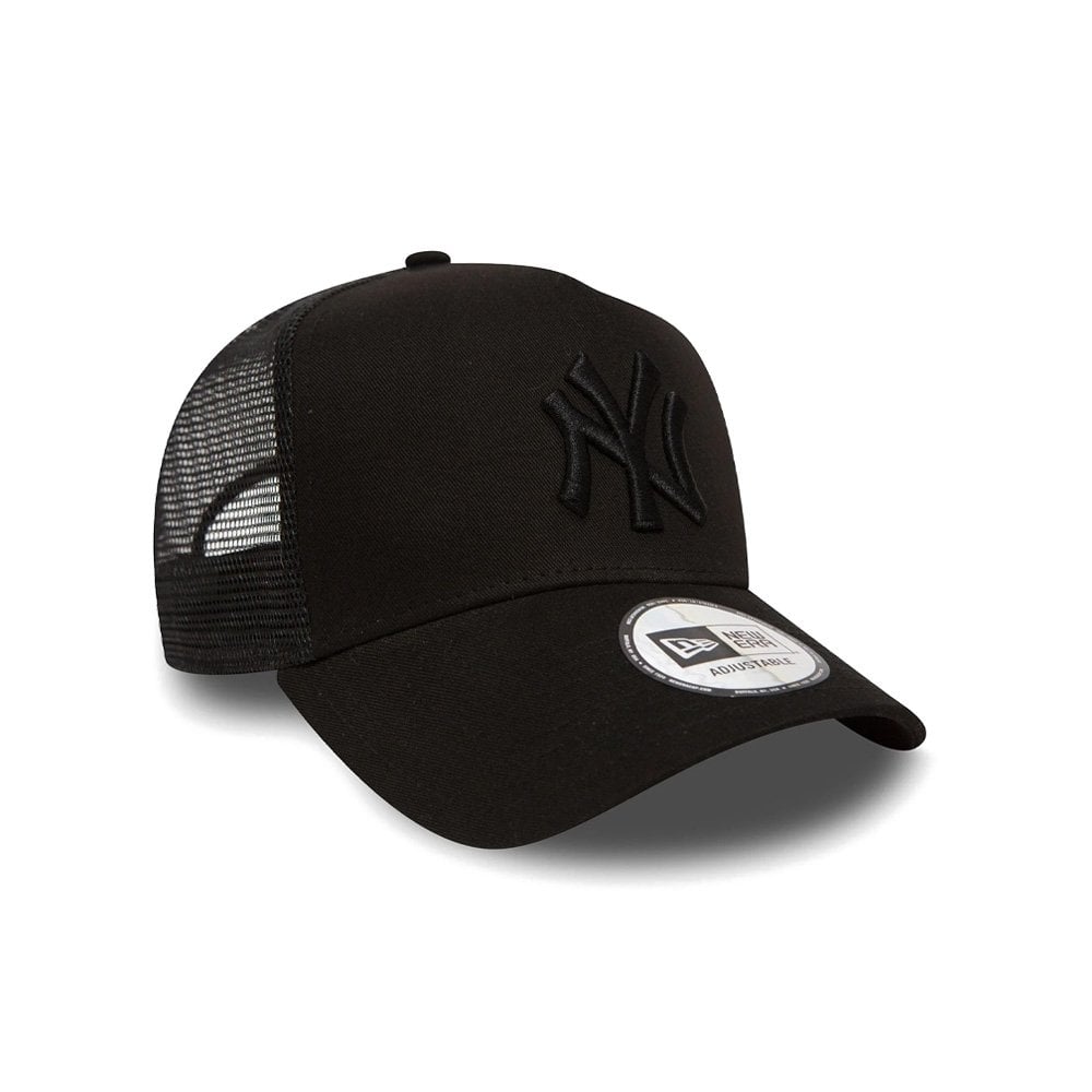9FORTY New York Yankees Clean A-Frame Trucker Cap - Black/Black