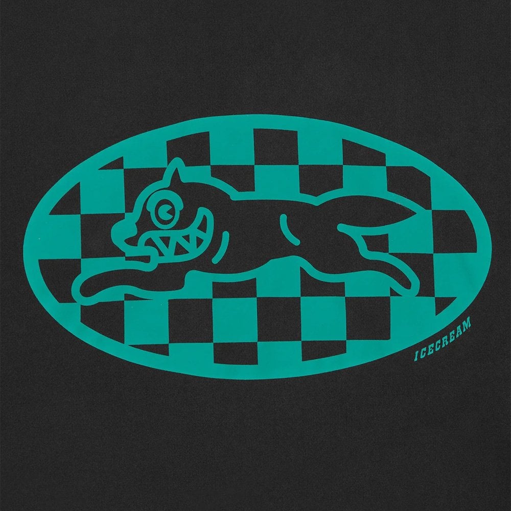 Checker Running Dog Hoodie - Black