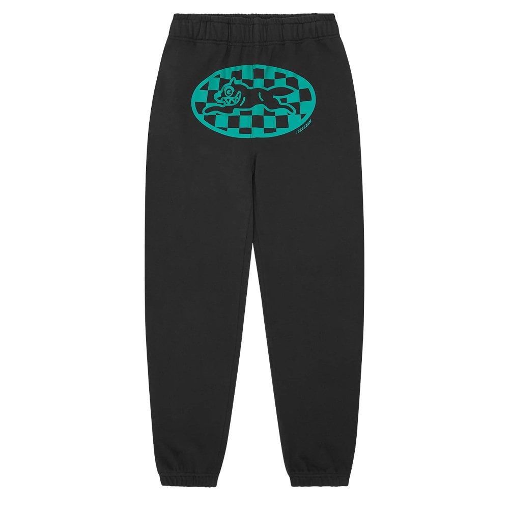 Checker Running Dog Sweatpants - Black