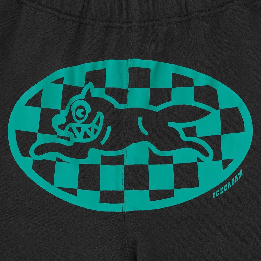 Checker Running Dog Sweatpants - Black