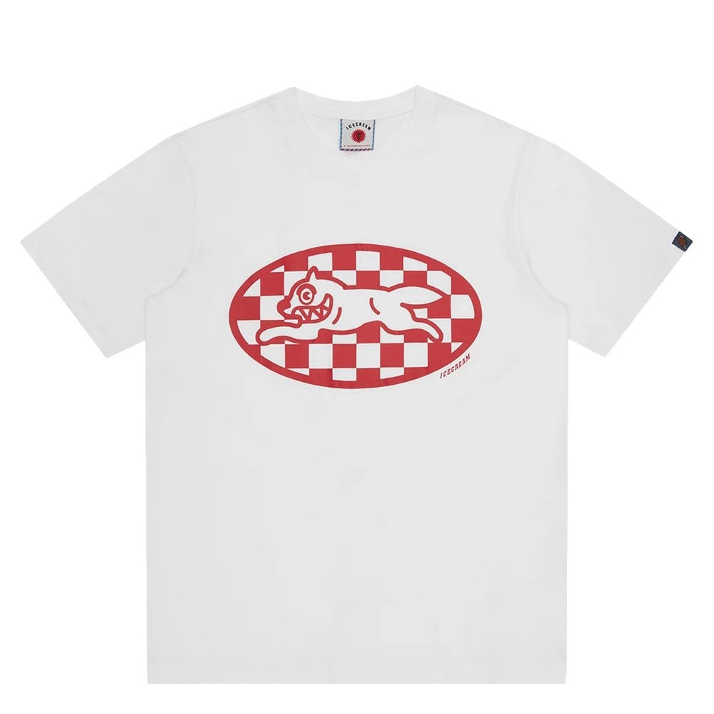Checker Running Dog T-Shirt - White