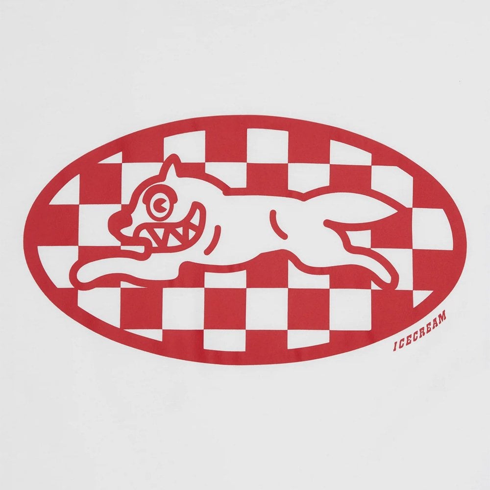 Checker Running Dog T-Shirt - White
