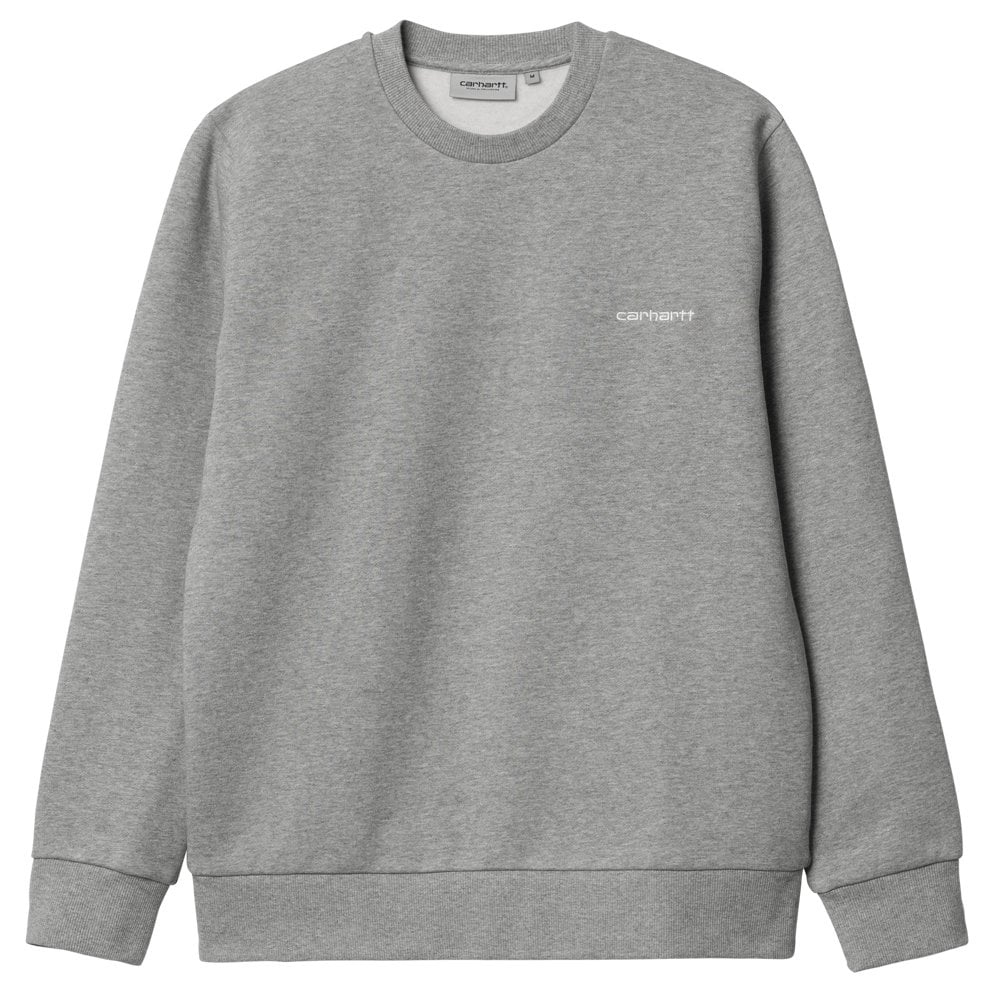 Script Embroidery Sweatshirt - Grey Hea/Wht