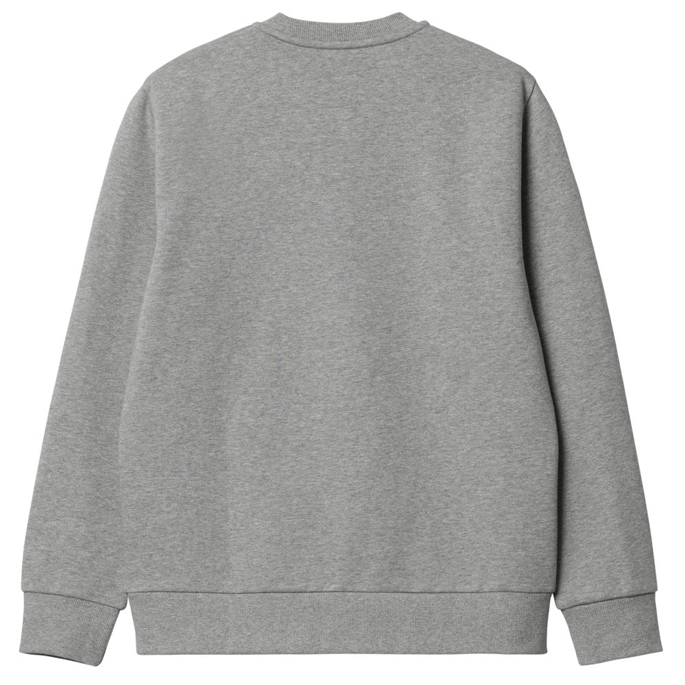 Script Embroidery Sweatshirt - Grey Hea/Wht