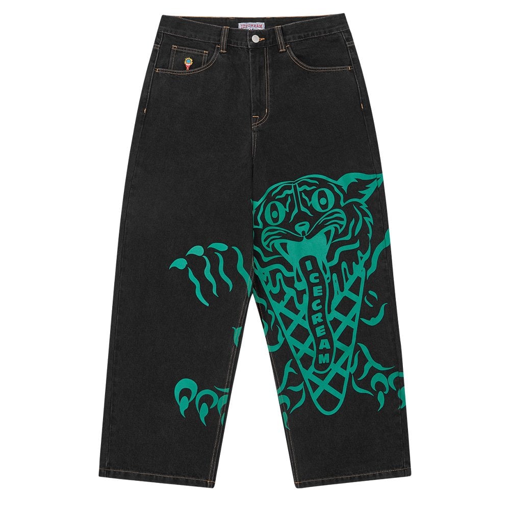 Triple Scoop Denim Pant - Black