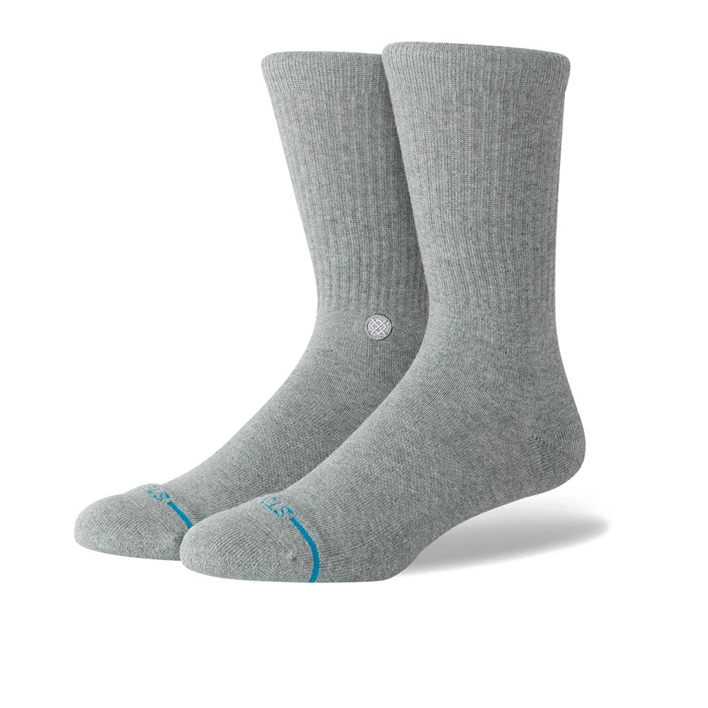 Icon Crew Socks - Grey Heather