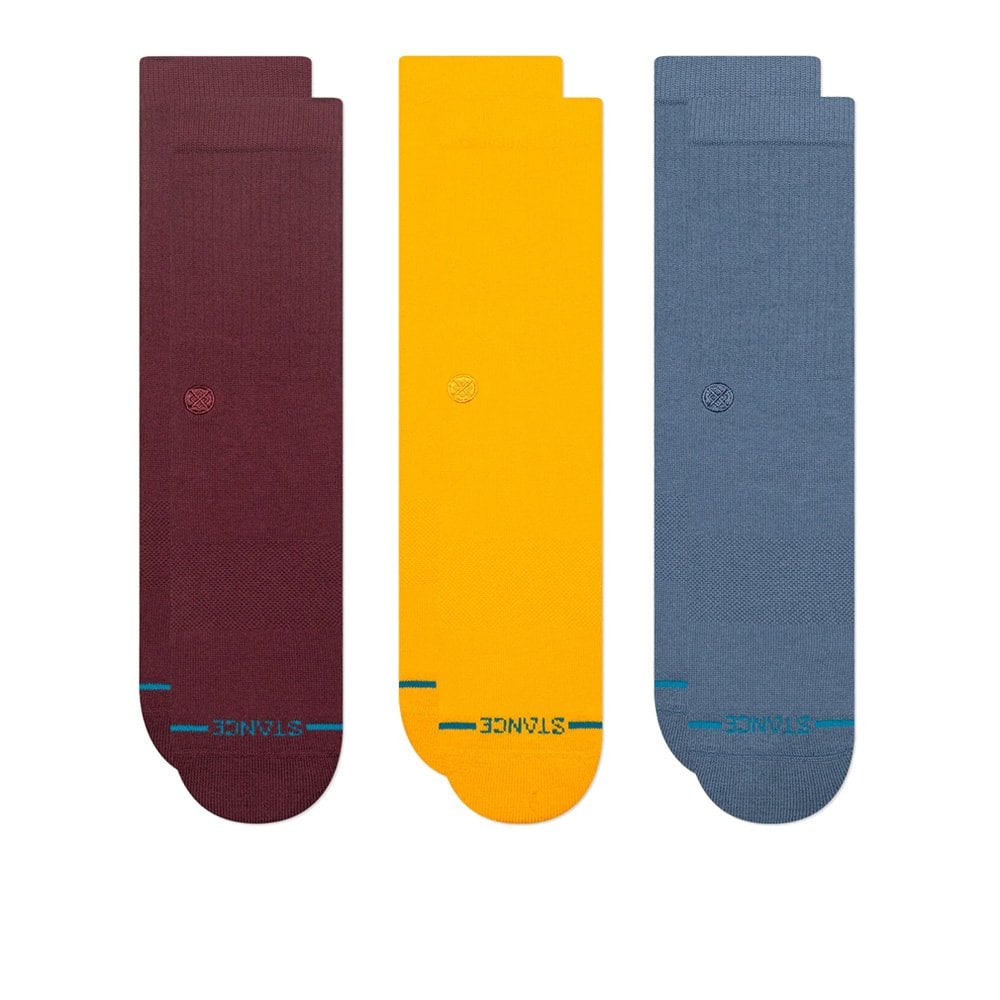 Icon Crew Socks 3 Pack - Wine