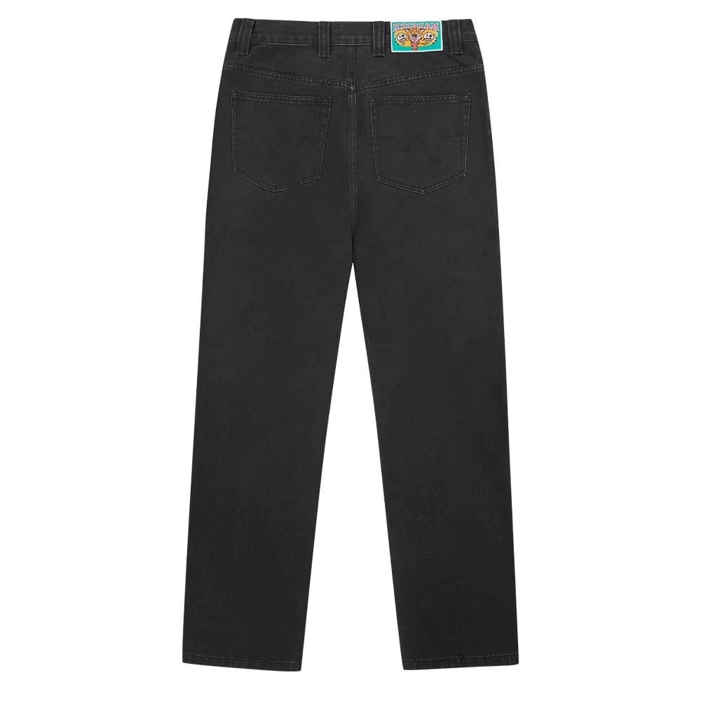Running Dog Double Scoop Denim Pants - Black/White