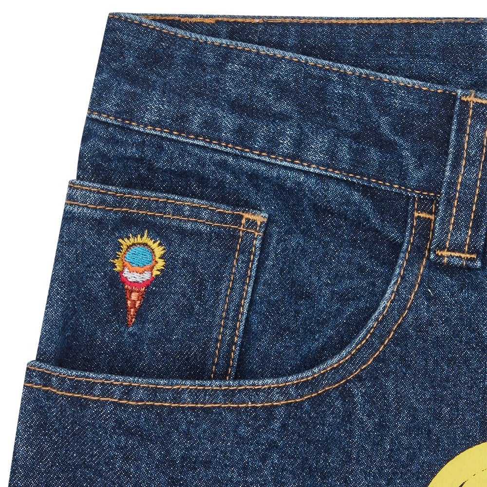 Running Dog Double Scoop Denim Pants - Indigo