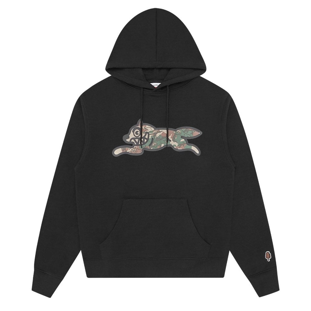 Camo Running Dog Hoodie - Black