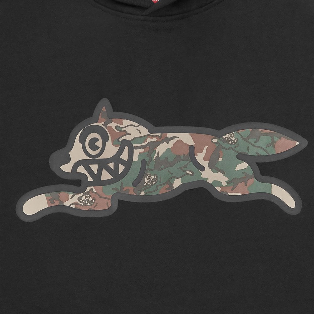 Camo Running Dog Hoodie - Black