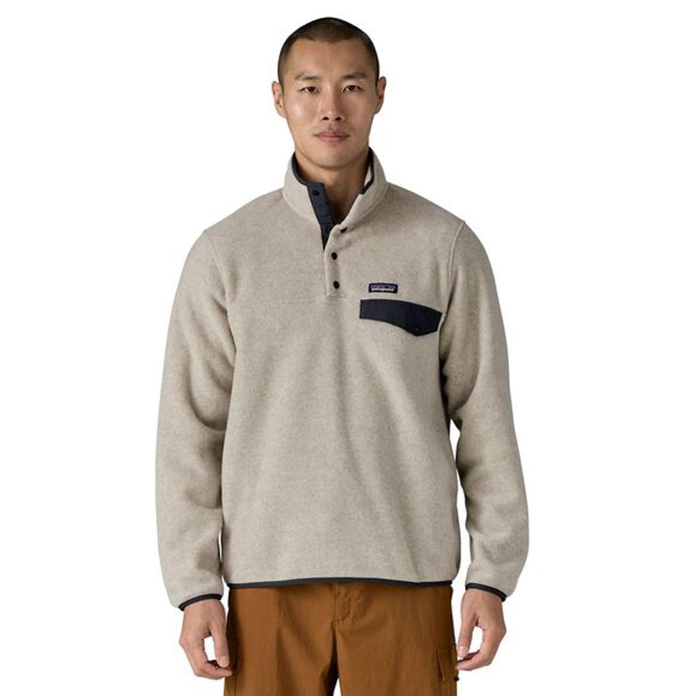 Lightweight Synchilla Snap-T Fleece Pullover - Oatmeal/Blue