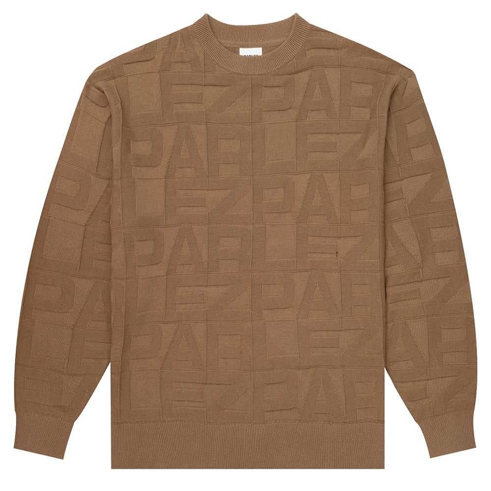 Block Knitted Crewneck Sweatshirt - Sand
