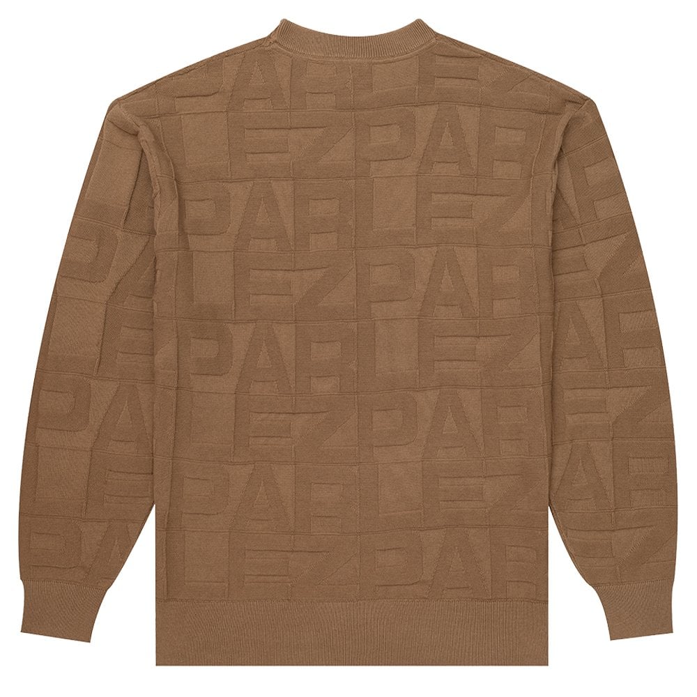 Block Knitted Crewneck Sweatshirt - Sand