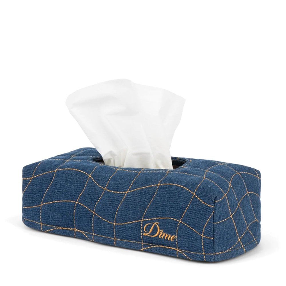 Quilted Tissue Box Cover - Indigo