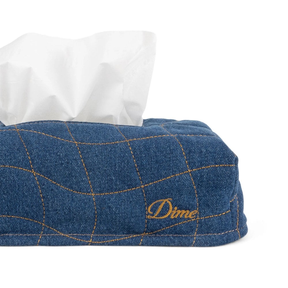 Quilted Tissue Box Cover - Indigo