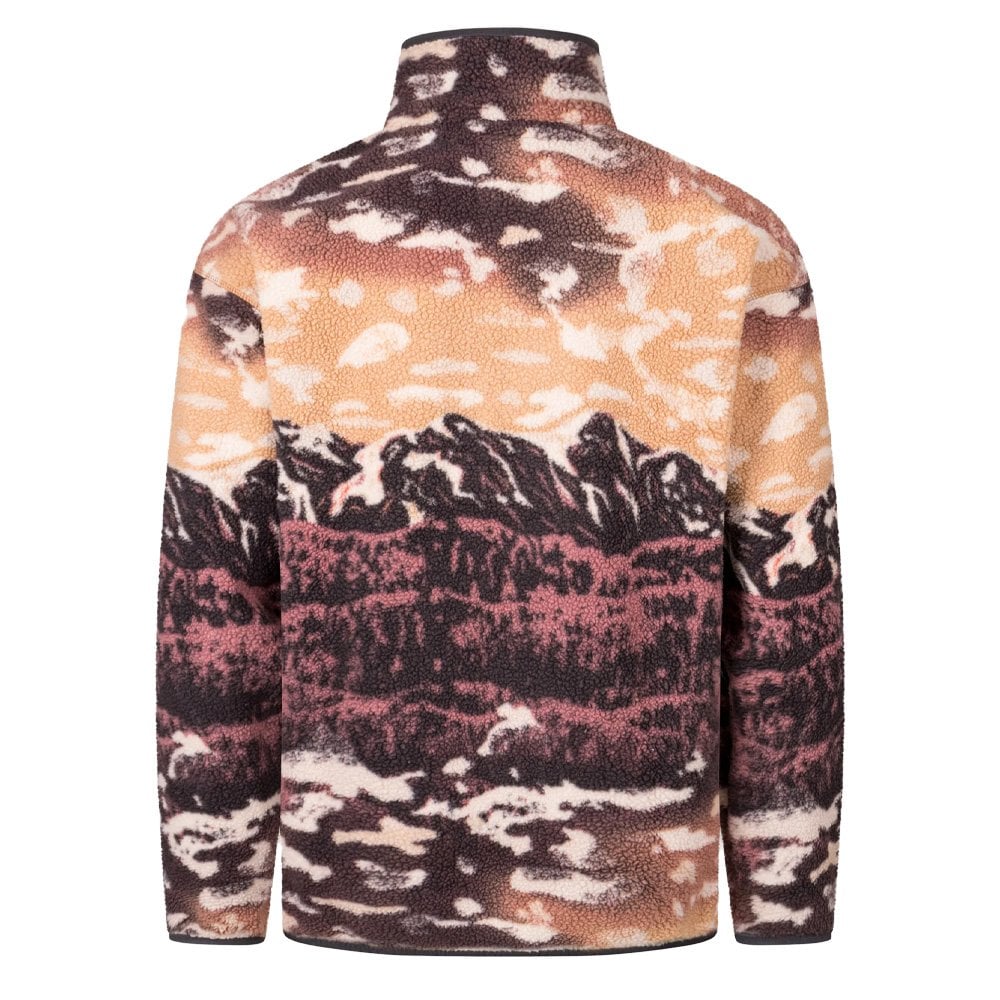 Helvetia II Printed Half Snap Fleece - Camel Brown