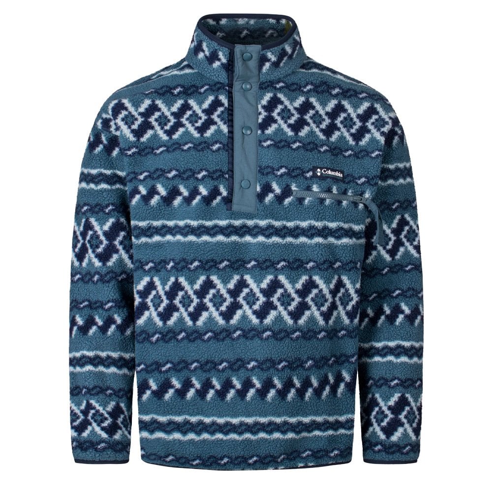 Helvetia II Printed Half Snap Fleece - Everblue