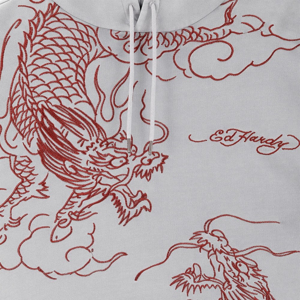 Battle Dragon Hoodie - Grey