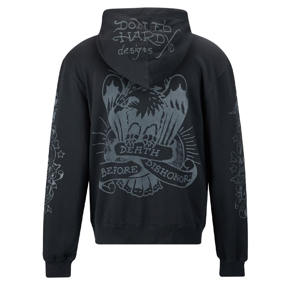 Death Before Mono Zip Thru Hoodie - Washed Black