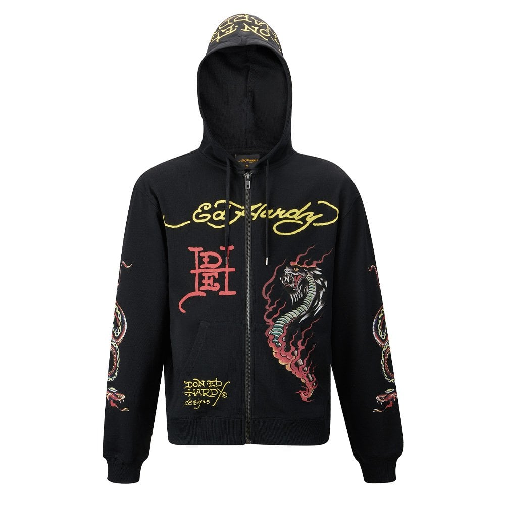 Double Venom Zip Thru Hoodie - Black